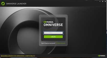 Omniverse Login Screen